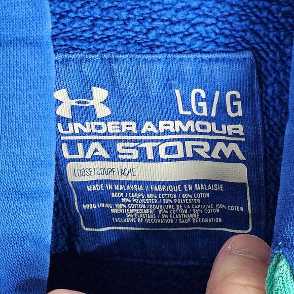 Under Armour Hoodie Womens Large Blue Storm ColdGear Hooded Sweatshirt - Picture 7 of 10